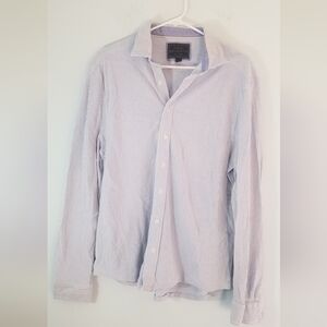 Jos. A. Bank Reserve Button Down Collared Pinstripe Shirt Business Casual Size L